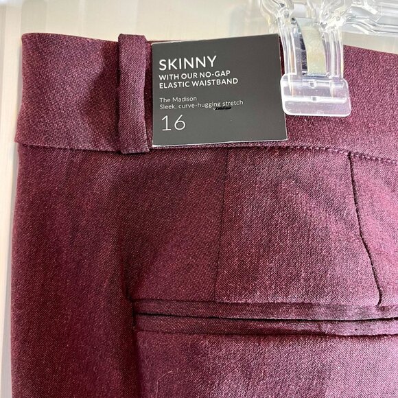 Lane Bryant Madison Slim Ankle Pants in Mulberry Wine (16) New With Tags - Picture 6 of 10